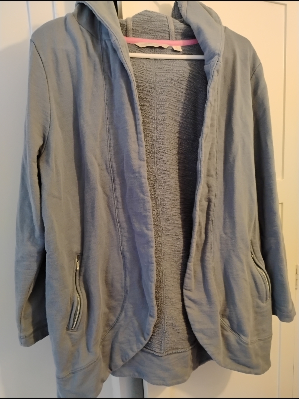 Isaac Mizrahi Blue Cotton Open-Front Cardigan